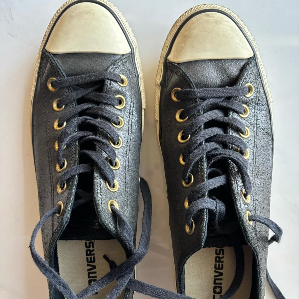 Converse Unisex Chuck Taylor All Star Black Leather 149484C Size M8.5/W10.5